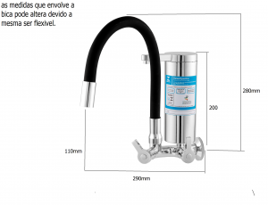 Purificador de água flex color preto com filtro ABS 1/4 volta 2174 C55