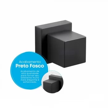 Acabamento Registro Quadrado Preto + Conversor Para Docol